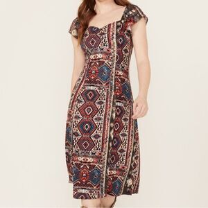 IDYLLWIND WOMEN'S BETHANY FLUTTER SLEEVE MIDI DRESS